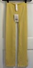 Nwt Fabletics Seamless High Waisted Ribbed Pants Cloud Soft Yellow Ankle Slits S