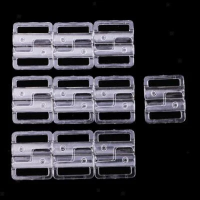 Prettyia 10 Sets Bra Bikini Clip Hook & Snap Plastic Clasps Bra Accessories - Image 1 of 4