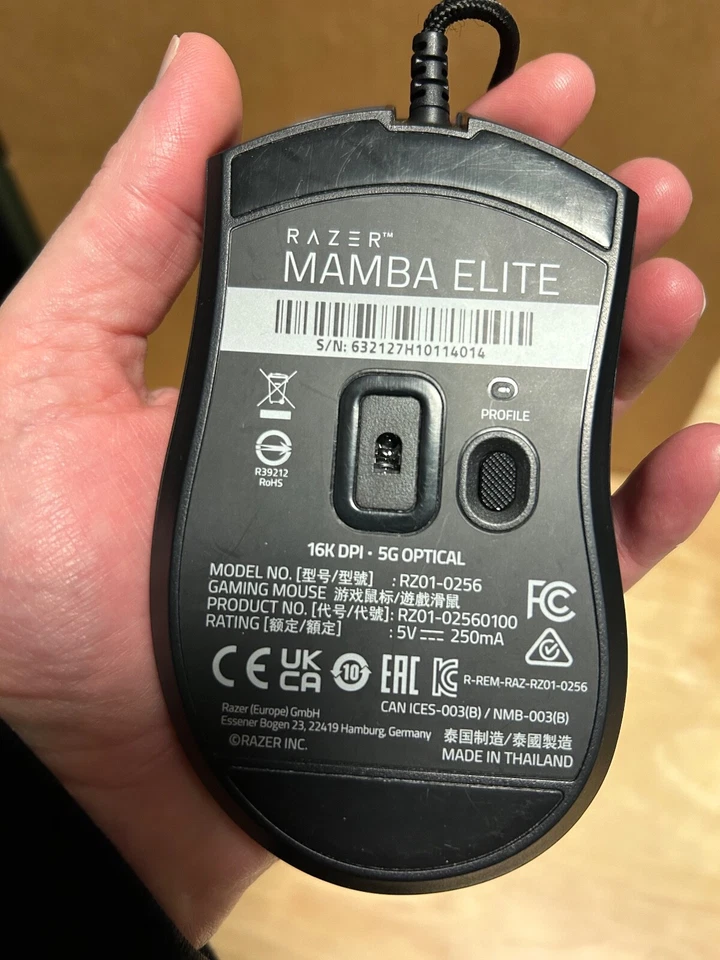 Razer Mamba Elite RZ01-0256 Wired Gaming Mouse Tested & Cleaned - Image 1 of 4