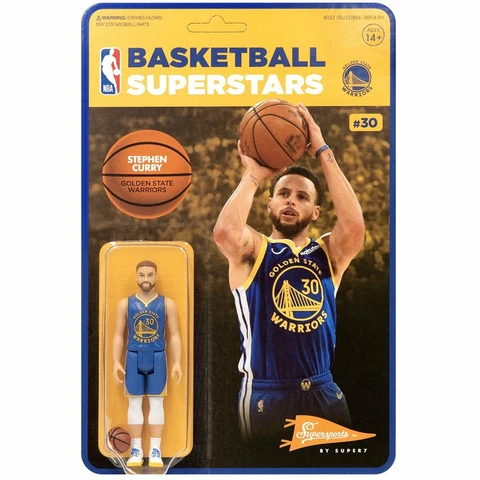 NBA GSW Stephen Curry Basketball Superstar Super7 ReAction Figure Cover
