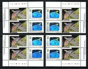 Canada Stamps — Matched Set of 4 Blocks — 1992, Canada in Space #1441-1442 / MNH - Picture 1 of 1