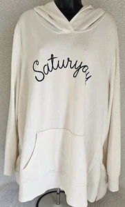 Old Navy Womens Sweatshirt Shirt Top Size XXL 2XL 2X Large White Blue Saturyay - Picture 1 of 24
