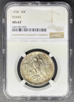 1936 Texas Commemorative Half Dollar NGC MS-67, Buy 3 Items, Get $5 Off!! - Image 1 of 4