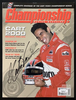 Helio Castroneves Signed Championship Racing Mag March2000 CART Preview Auto JSA - Image 1 of 3