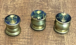 Juego de 3 bombarderos/slammer Pog originales de latón vintage de los años 90 - 5 oz cada uno - calaveras locas - Imagen 1 de 17