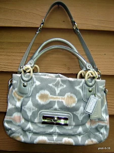rare COACH Kristin Op Art i-Cat PURSE/HANDBAG #16940 dust cover/data card~nice! - Picture 1 of 12