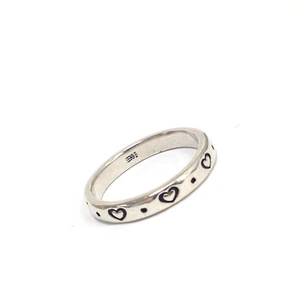 James Avery 925 Sterling Silver Retired 3.2mm Heart Eternity Band Ring Size 7 - Picture 1 of 6