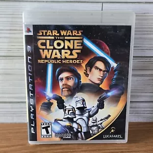 PS3 2009 Star Wars The Clone Wars Republic Heroes Video Game + Manual M13 - Picture 1 of 9