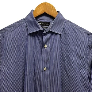 Ralph Lauren Black Label Camicia Uomo Tg 16 Bottoni Frontali L/S Viola Righe Italia - Foto 1 di 5