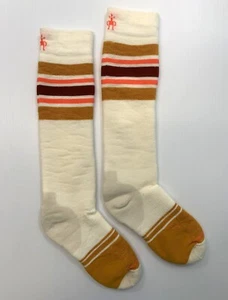 Women's SMARTWOOL Snowboard Full Cushion Tube Stripe OTC Socks - NATURAL - Picture 1 of 3