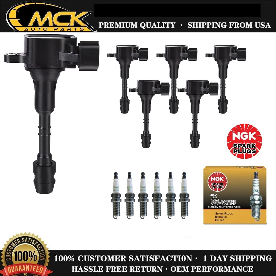 6x Bobina de encendido y 6x Bujía NGK 05-19 para Nissan Frontier Xterra Foto 1 de 4