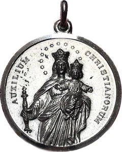 Medalla de plata de la virgen Maria Auxiliadora, 32mm 12Gr - Imagen 1 de 4