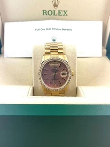 Rolex DayDate 118238 Pink Dial Custom Diamond Bezel With 2006 RSC Paperwork 36mm - Picture 1 of 8