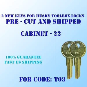 T03 Keys. Replacement pre cut keys for Husky tool box locks, cut to your code - Picture 1 of 1