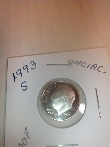 1993 S Roosevelt Dime Proof Uncirculated. Will Ship USPS First Class Envelope Cover