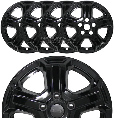 4 cubiertas de cubo de rueda negras de 17" para Jeep Wrangler Sport S 2018-2023 Foto 1 de 4