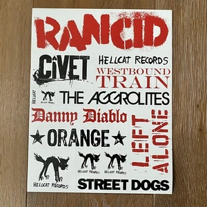 Rancid x Hellcat Records Sticker Sheet / Promo Poster (Let the Dominoes Fall) - Picture 1 of 3