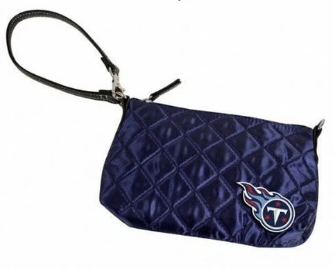 NFL Tennessee Titans Quilted Purse/Wristlet, 12”  Carry Strap 8”x5”x1.75” Zipper Cover