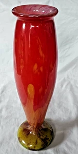 Wunderschöne große französische gefasste Art Deco rote Glasvase, evtl. von Schneider - Bild 1 von 12