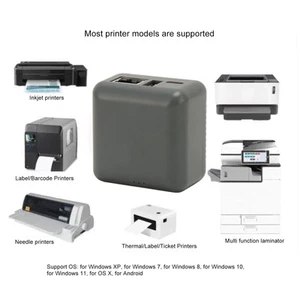 Network Usb 2.0 Printer Server Rj45 Network Port Multi User Sharing Lan Pr IDM - Photo 1/12