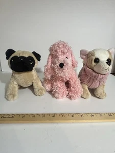 Webkinz Lil’ Kinz Dogs Lot: Pug, Chihuahua, Pink Poodle. Cute Soft No codes - Picture 1 of 13