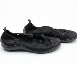 Arche black leather contemporary basic plain classic slip on shoes womens 9.5 - Picture 1 of 6