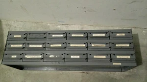 Vintage Equipto Cabinet w/18 Drawers 34"W x 12"D x 13"H Office Grey - Picture 1 of 1