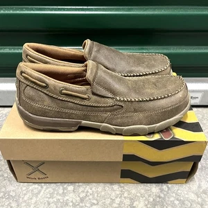 Twisted X Work Comp Toe ASTM EH Driving Moc Loafer Slip-on Shoe Sz 8 W MDMSC03 - Picture 1 of 9