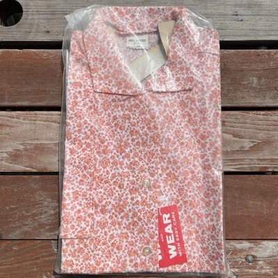 Blusa de Colección Años 70 Nueva de Lote Antiguo Inteligente Novedad Floral Casa de Campo 100% Algodón 44 Foto 1 de 4