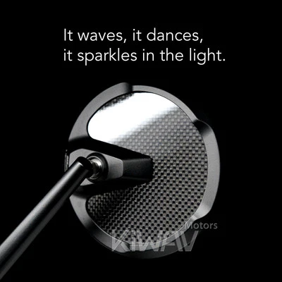 Espejos retrovisores redondos MAMBA negro carbono para scooter Suzuki Kawasaki adaptador de 8 mm solamente Foto 1 de 4