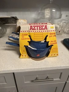 Vintage Azteca Blue Speckled Camping Cookware - Picture 1 of 5