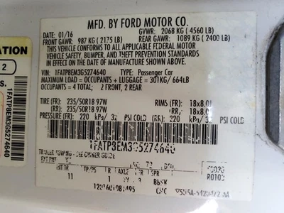 Ford Mustang V6 2016 cilindro maestro fabricante de equipos originales usado 149 k millas FR3Z2005K Foto 1 de 4