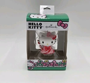 NEU Hello Kitty Hallmark Christbaumschmuck - rotes Zuckerstange Kleid & Schleife  - Bild 1 von 8