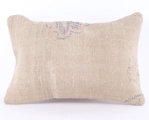 Wool Jute Cushion Cover Throw Turkish Vintage Cushions Handmade Kilim Pillowcase - Picture 1 of 8