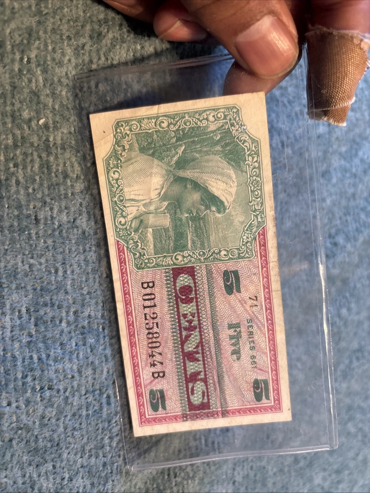 Beautiful 5 Cents military Payment certificate - Image 1 of 2