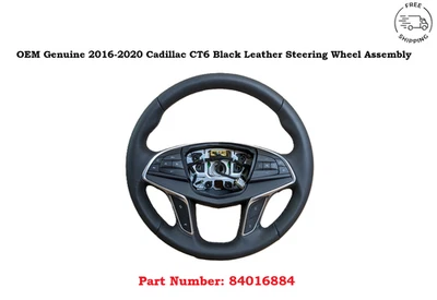 Оригинальный черный кожаный руль в сборе для Cadillac CT6 2016-2020 годов выпуска 84016884 - Изображение 1 из 4