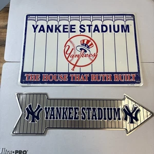 New York Yankees Metal Signs The House That Ruth Built & Yankee Stadium Arrow - Picture 1 of 8