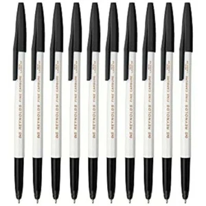 Reynolds 045 Fine Carbure Ballpen Black Ink Set Of 10 - Picture 1 of 7