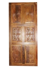 Antique Door, carved Barn Door, old reclaimed Interior Door, Hand Carved