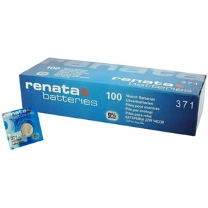 Renata 371 Watch Batteries 100 Pieces Swiss Made 1.55V NEW SR920SW - Picture 1 of 2