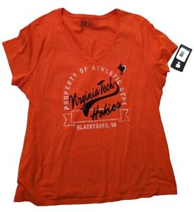 VIRGINIA TECH Hokies  - Shirt Top Short Sleeve  - Orange  - Women's 2XL 2X - NEW