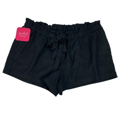 Isabel Maternity Tie-Front, Pull On, Elastic Waist Black Shorts size Medium NEW - Image 1 of 4