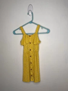 Xtraordinary Y2K Ribbed Tank Dress Girls Size 7 Yellow Floral Sleeveless - Picture 1 of 4