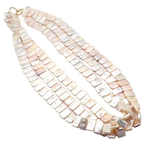 Rare! Angela Cummings 18k Yellow Gold Mother Of Pearl Three Row Necklace 1984 - Picture 1 of 9