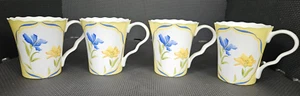 (4) 222 Fifth PTS French Garden Mugs Scalloped Rims. 4". FREE SHIPPING - Picture 1 of 15