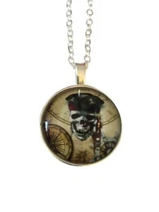 Collar colgante brújula calavera pirata - Imagen 1 de 1