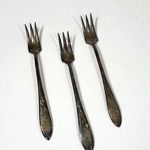 Rogers International Silver Cocktail Seafood Forks Set of 3 Vintage 1930s Plate - Picture 1 of 12