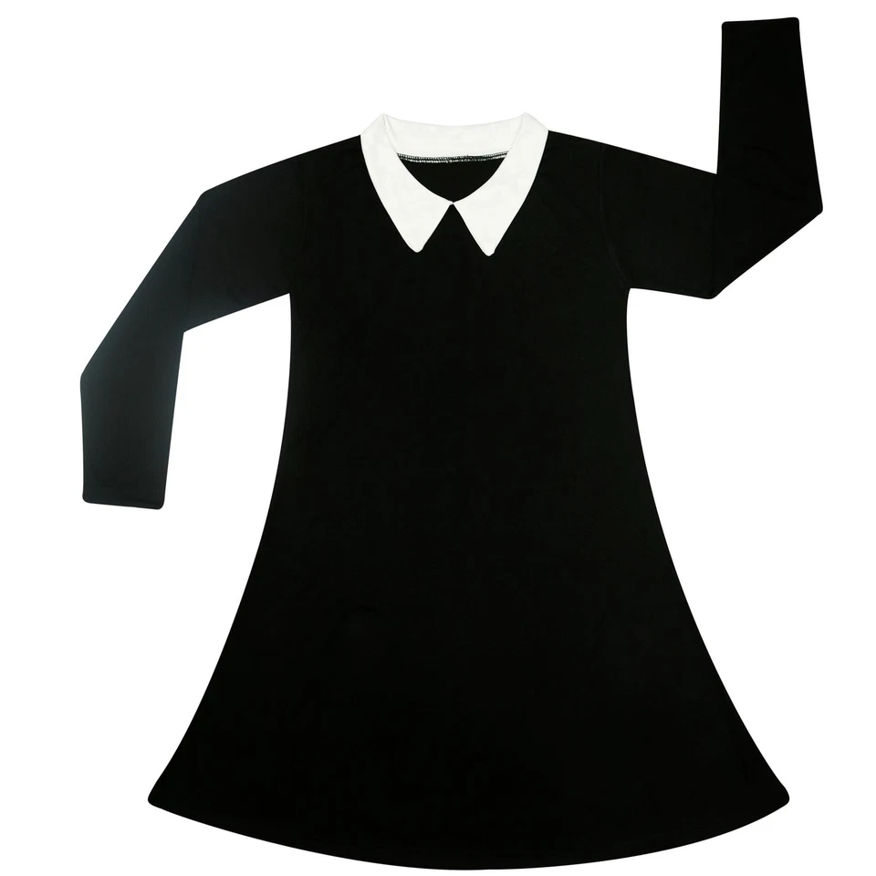 A2Z 4 Niños Niñas Halloween Negro Columpio Vestido Peter Pan Cuello Acampanado 5-13 Años Foto 1 de 1
