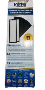 Veva HEPA Filter B Replacement 2 HEPA Filter 8 Carbon PreFilter for GermGuardian - Picture 1 of 4