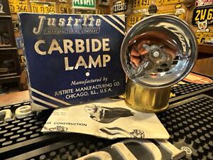 JUSTRITE CARBIDE LAMP NO. 2-810 NOS IN THE BOX W/INSTRUCTIONS UNUSED 🔥RARE🫦